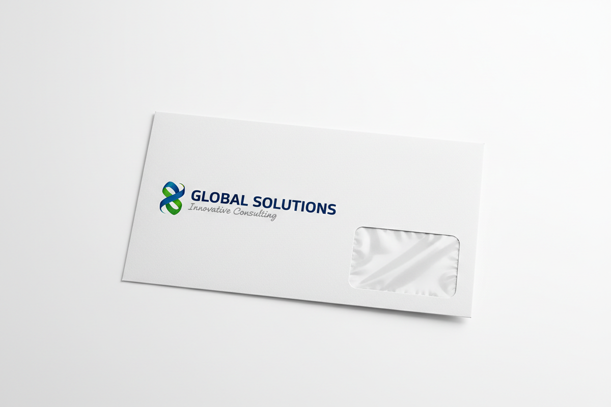 Branded window envelope