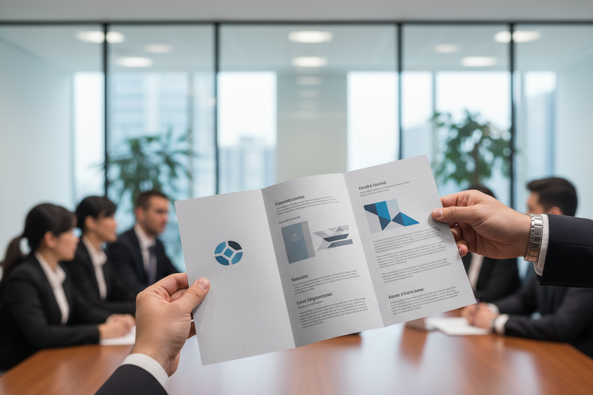 TRi-Fold Brochure in Business Meeting